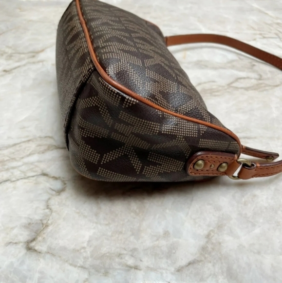 MICHAEL KORS Brown Leather Jet Set Travel Signature Logo Small Shoulder Bag - Picture 6 of 10